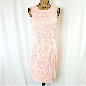 KARL LAGERFELD Paris Pink Cutout Lace Dress Sz 10